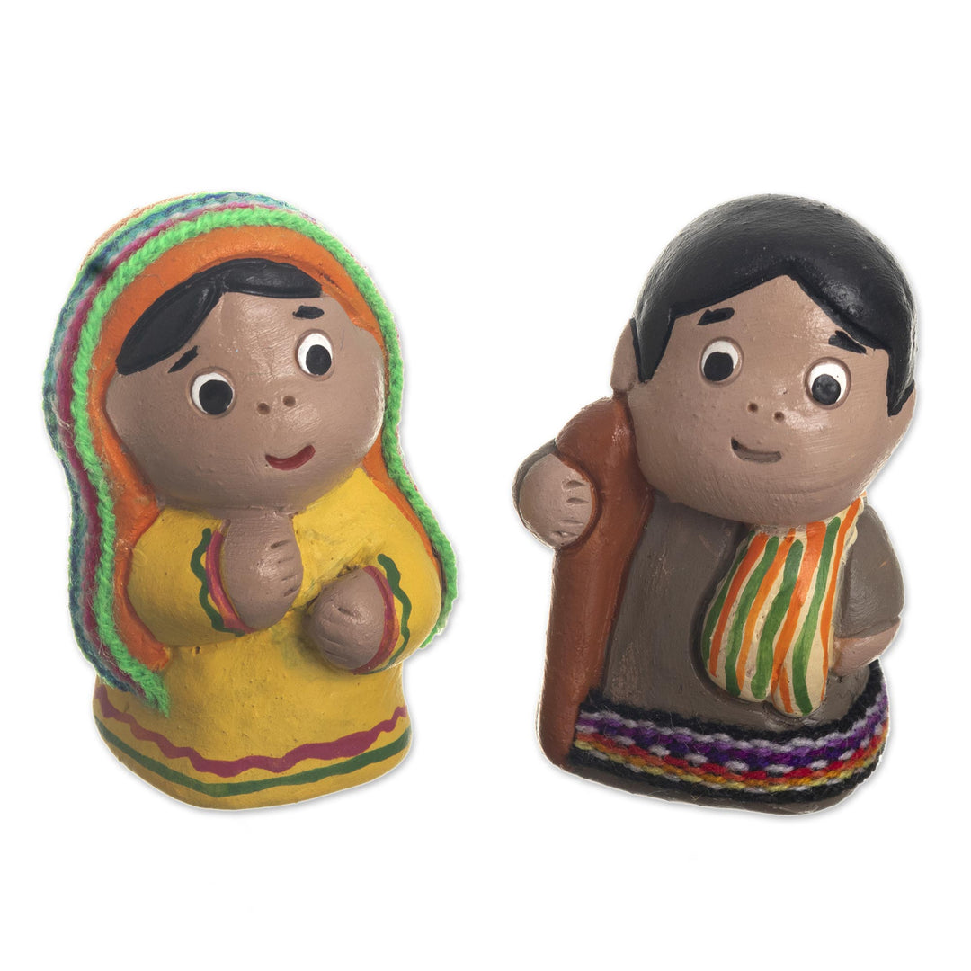 Hand Painted Ceramic Nativity Scene (6 Pieces) - Andes Nativity
