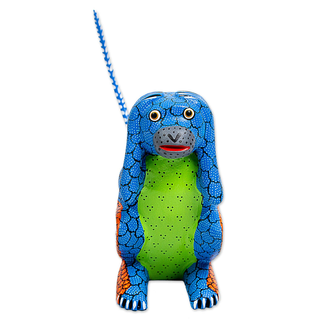 Copal Wood Alebrije Carving of Multicolored Monkey - Surprised Monkey