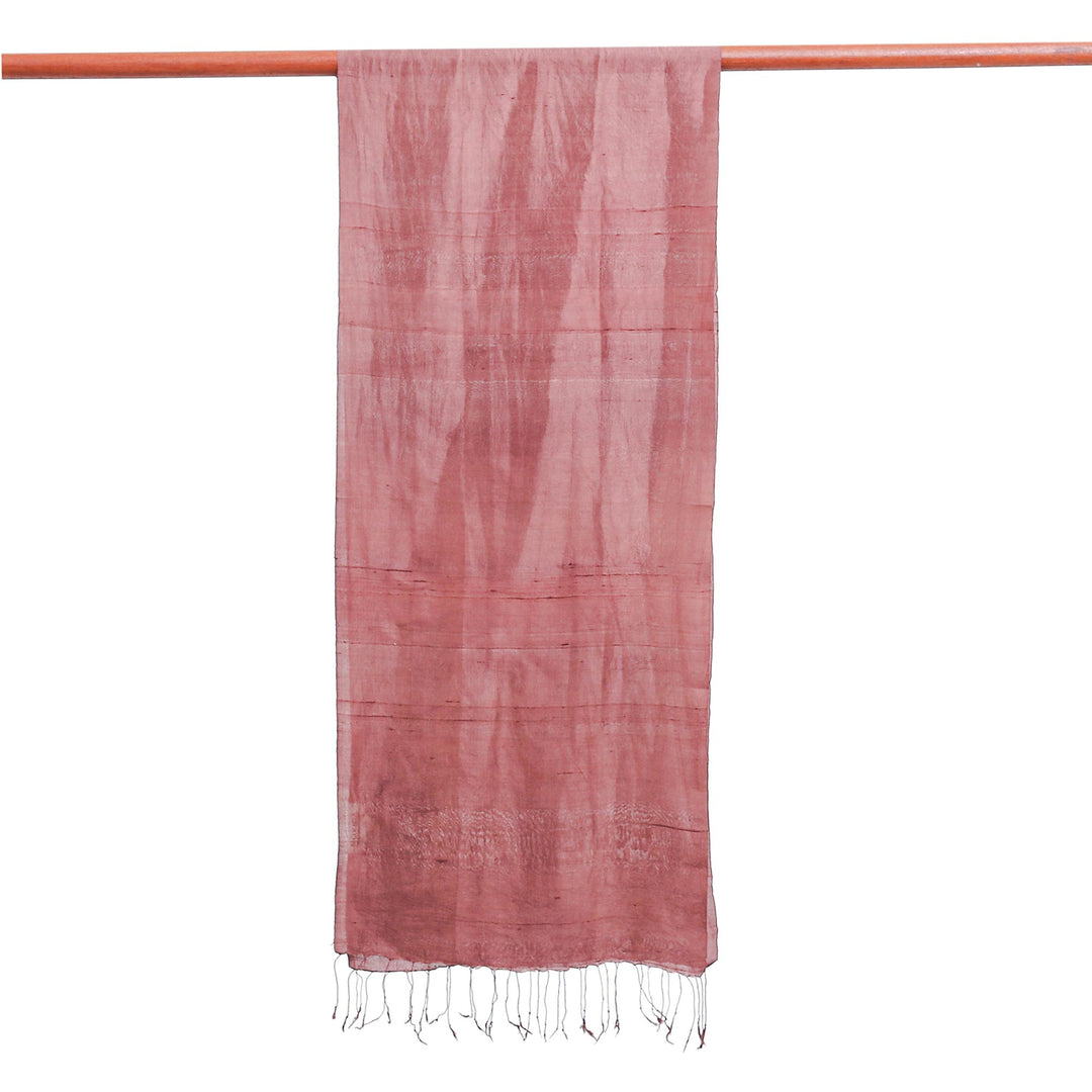 Hand-Dyed Brown Silk Scarf from Thailand - Milk Chocolate