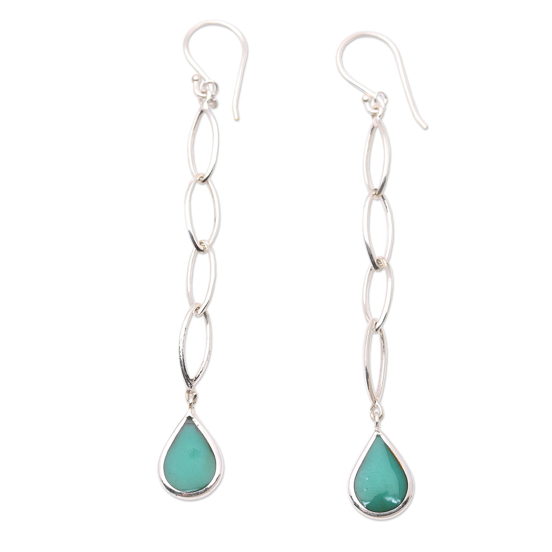 Sterling Silver and Resin Dangle Earrings - Fresh Air