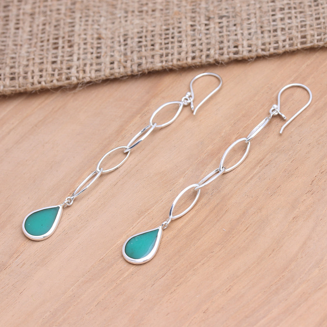 Sterling Silver and Resin Dangle Earrings - Fresh Air