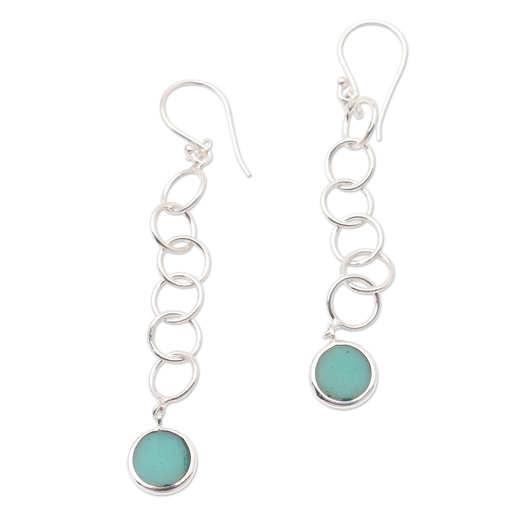 Artisan Crafted Sterling Silver Dangle Earrings - Life Story