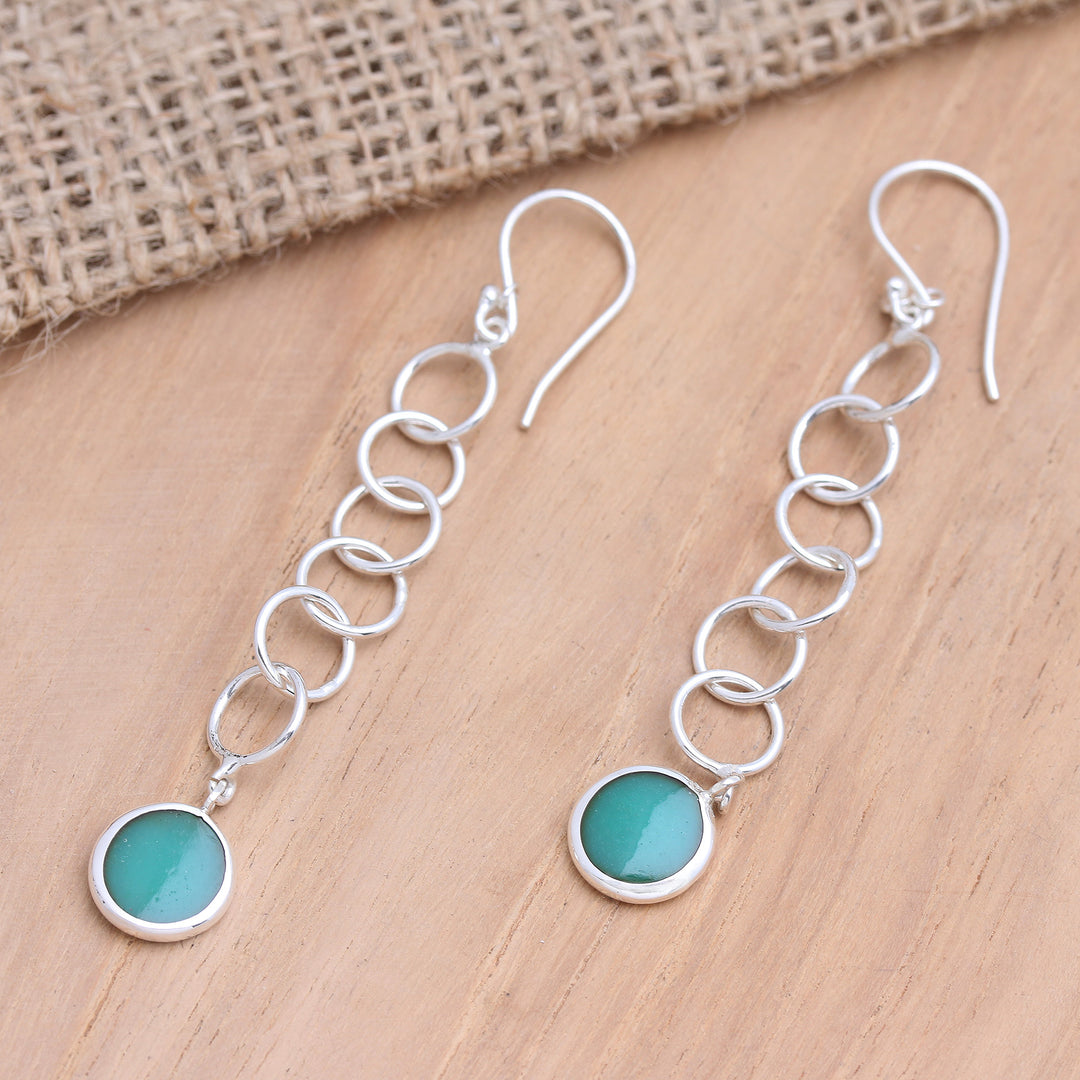 Artisan Crafted Sterling Silver Dangle Earrings - Life Story