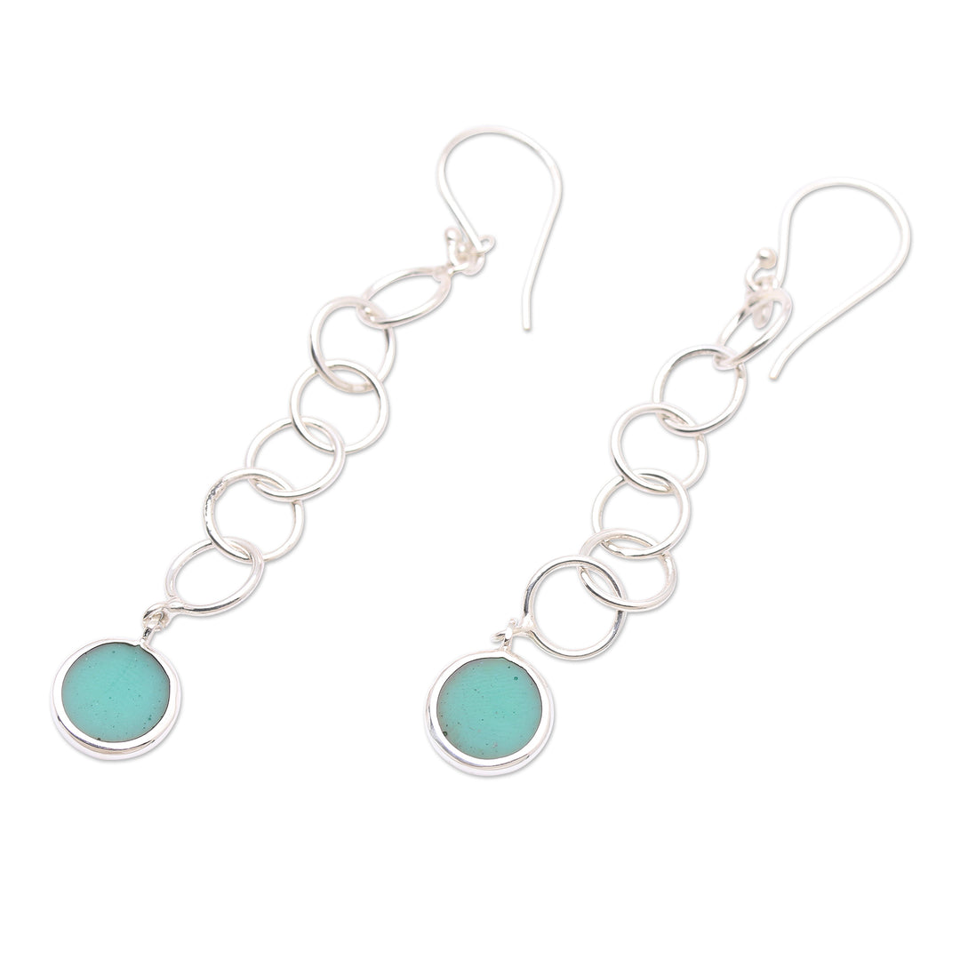 Artisan Crafted Sterling Silver Dangle Earrings - Life Story