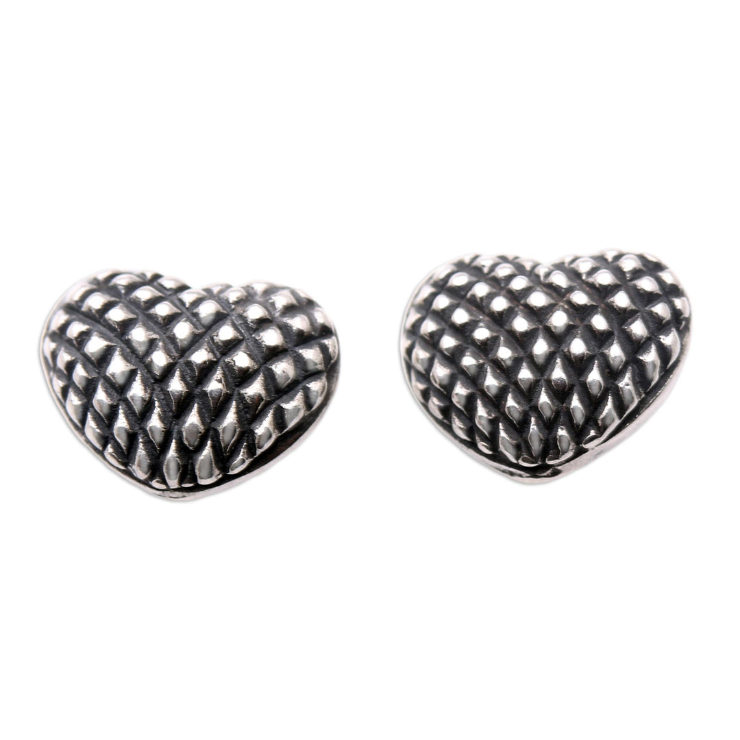 Sterling Silver Heart-Shaped Stud Earrings - Summer of Love