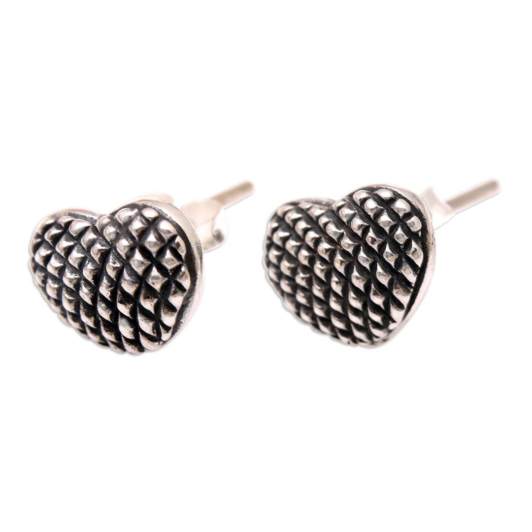 Sterling Silver Heart-Shaped Stud Earrings - Summer of Love