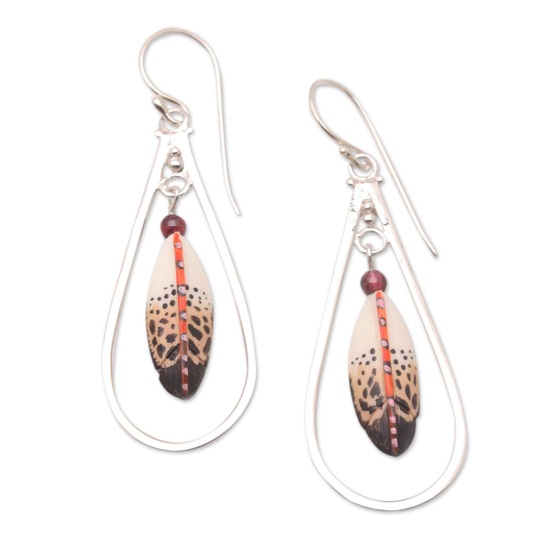 Artisan Crafted Garnet Dangle Earrings - Flock Together