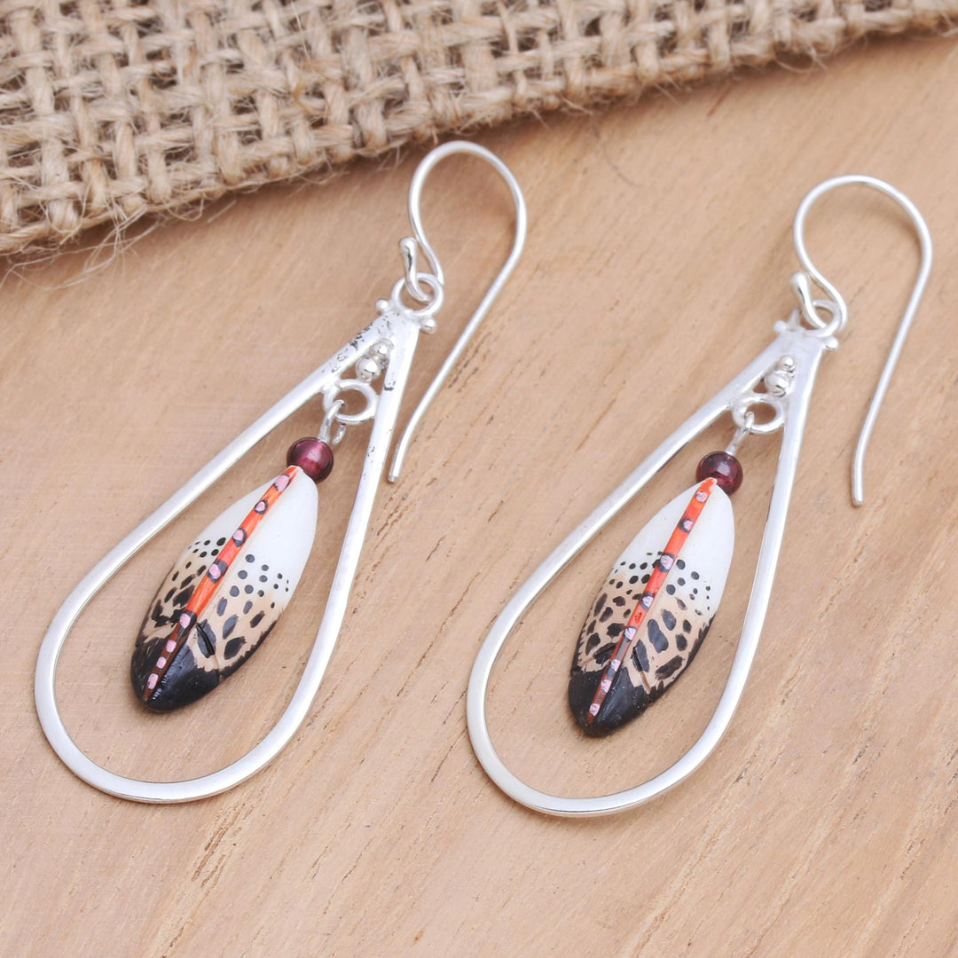 Artisan Crafted Garnet Dangle Earrings - Flock Together