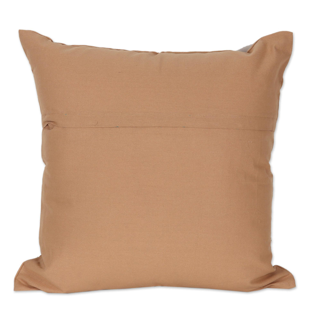 Cotton Cushion Cover with Geometric Motif - Geometric Delight