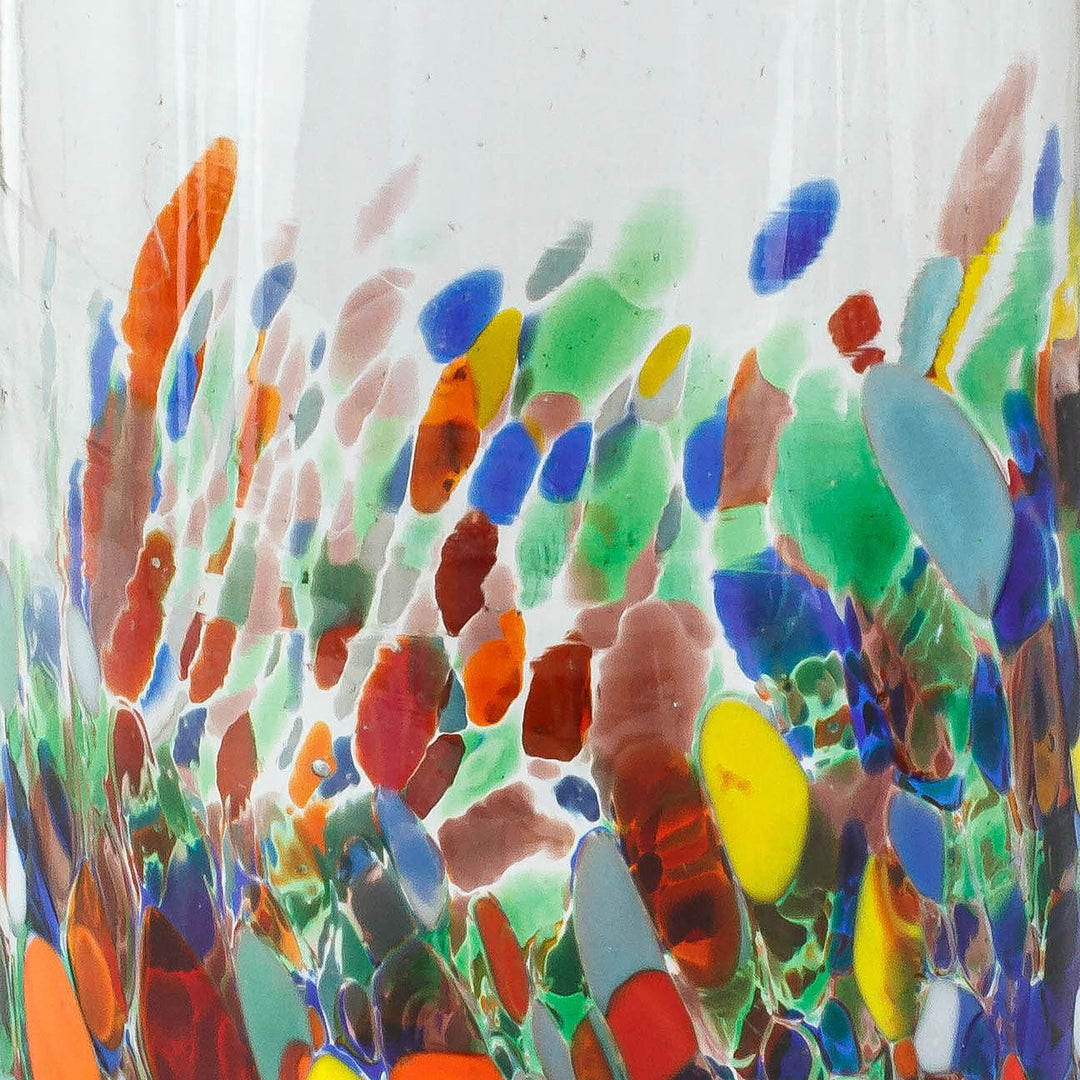 Multicolored Spotted Glass Tumblers from Mexico (Set of 6) - Tonala Garden