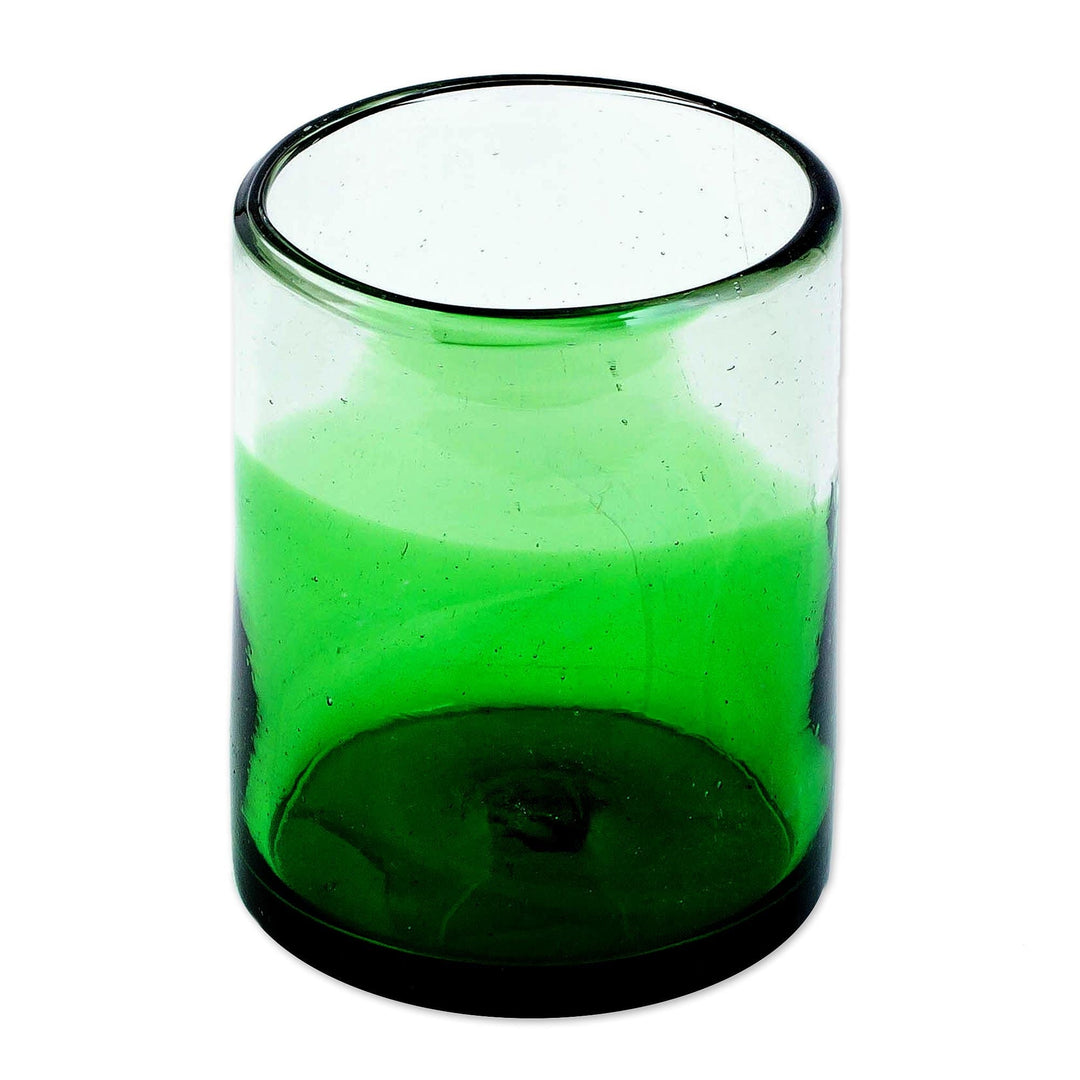 Ombre Green Handblown Juice Glasses (Set of 6) - Jalisco Green