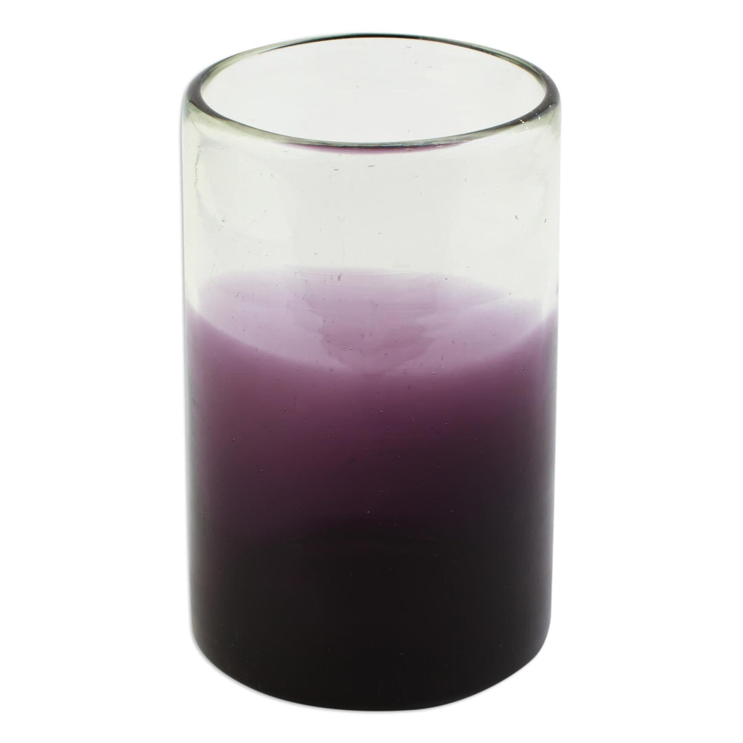 Purple-Tinged Recycled Glass Tumblers from Mexico (Set of 6) - Plum Haze