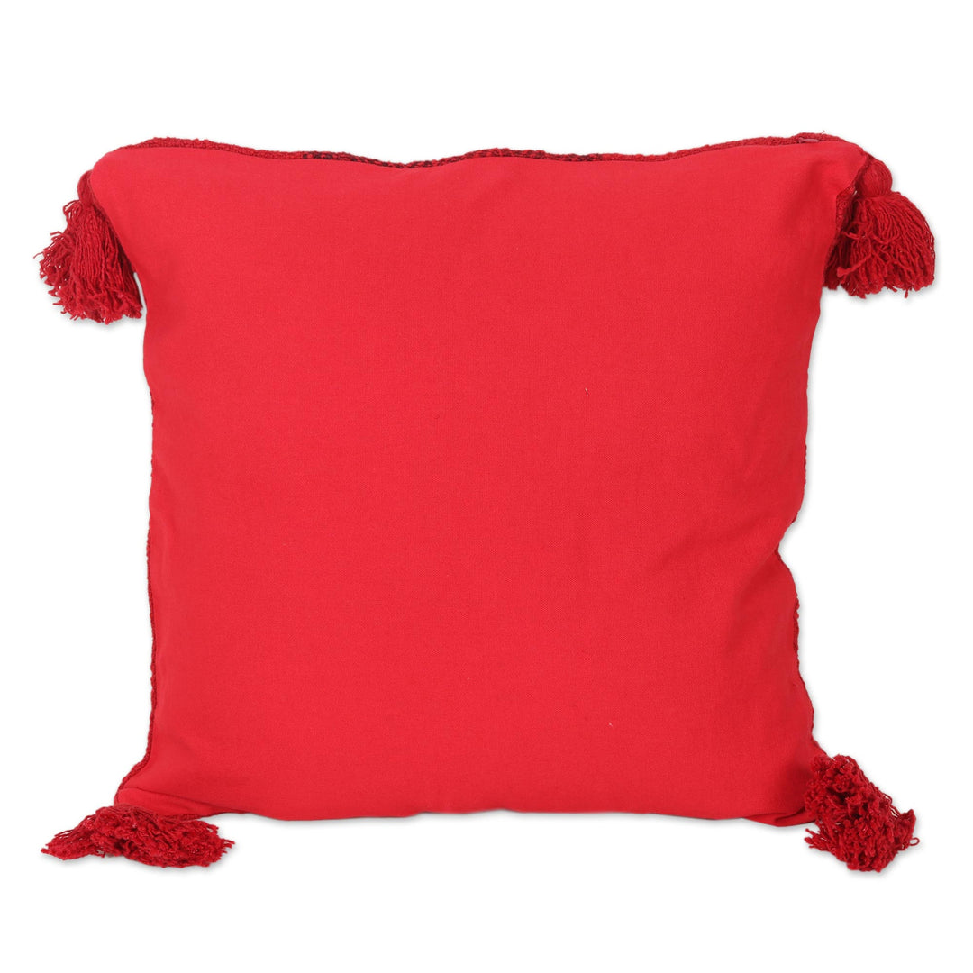 Crimson Cotton Cushion Covers from India (Pair) - Celebrate the Magic