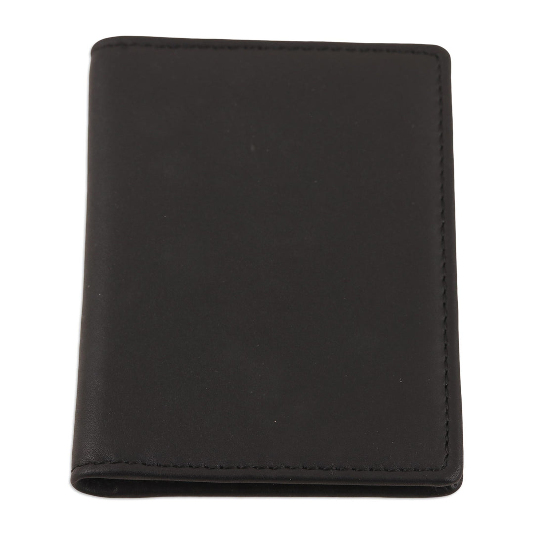 Artisan Crafted Black Leather Wallet - Chic Essentials