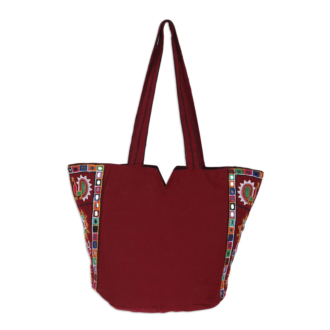 Artisan Crafted Embroidered Indian Shoulder Bag - Gujarat Celebrations