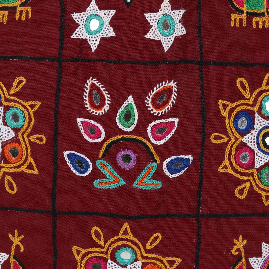 Artisan Crafted Embroidered Indian Shoulder Bag - Gujarat Celebrations