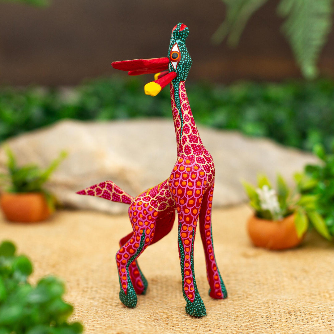 Stargazing Giraffe in Red