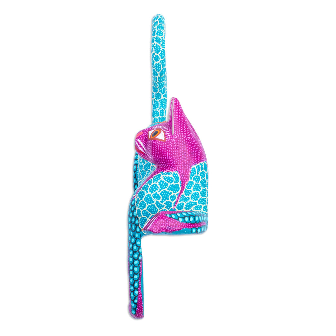Copal Wood Oaxaca Alebrije Cat in Multiple Bright Colors - My Domain