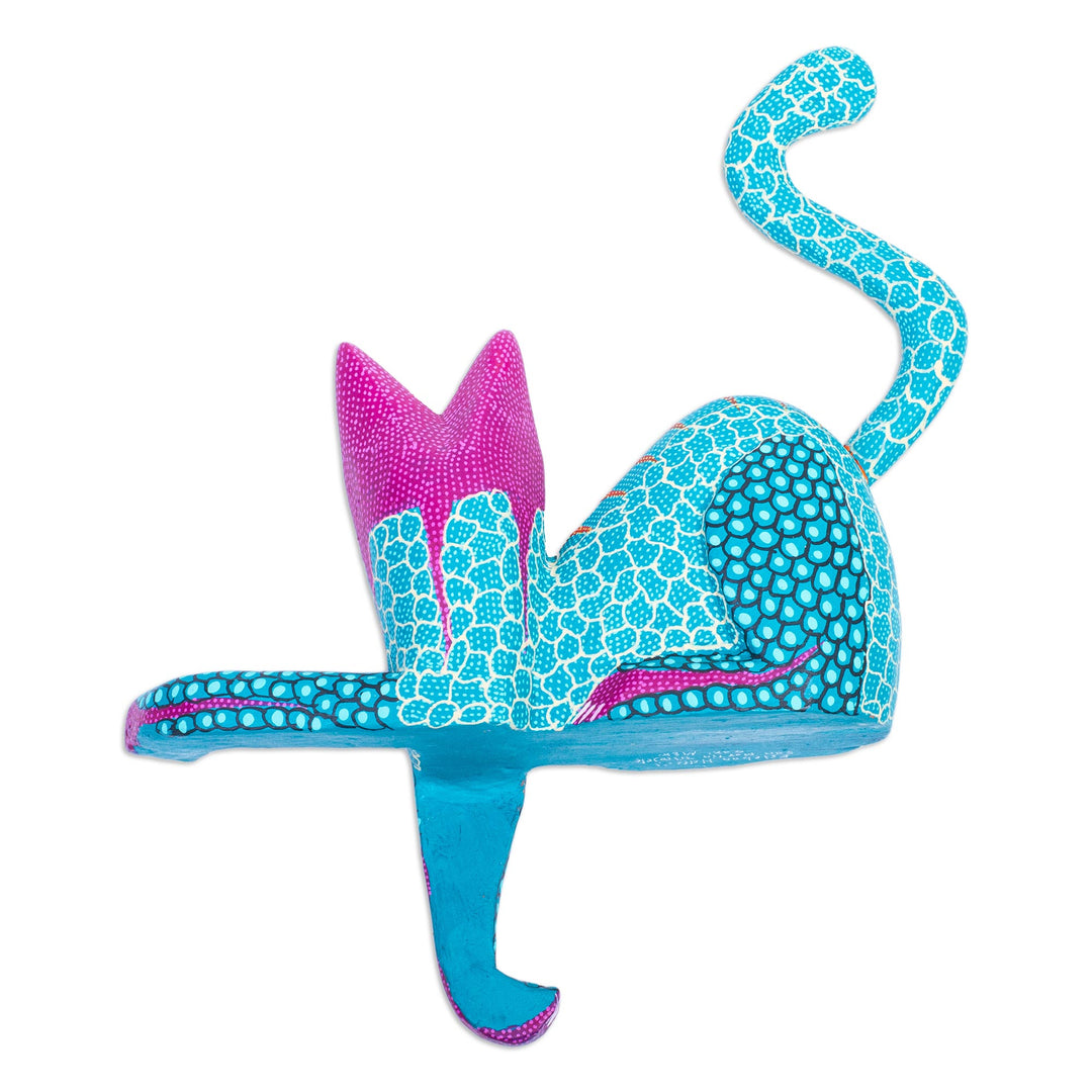Copal Wood Oaxaca Alebrije Cat in Multiple Bright Colors - My Domain