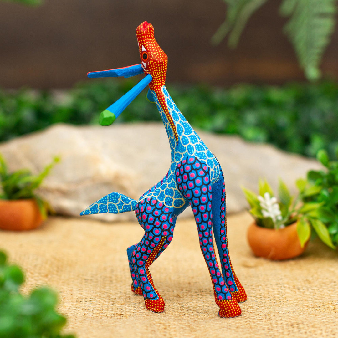Stargazing Giraffe in Blue