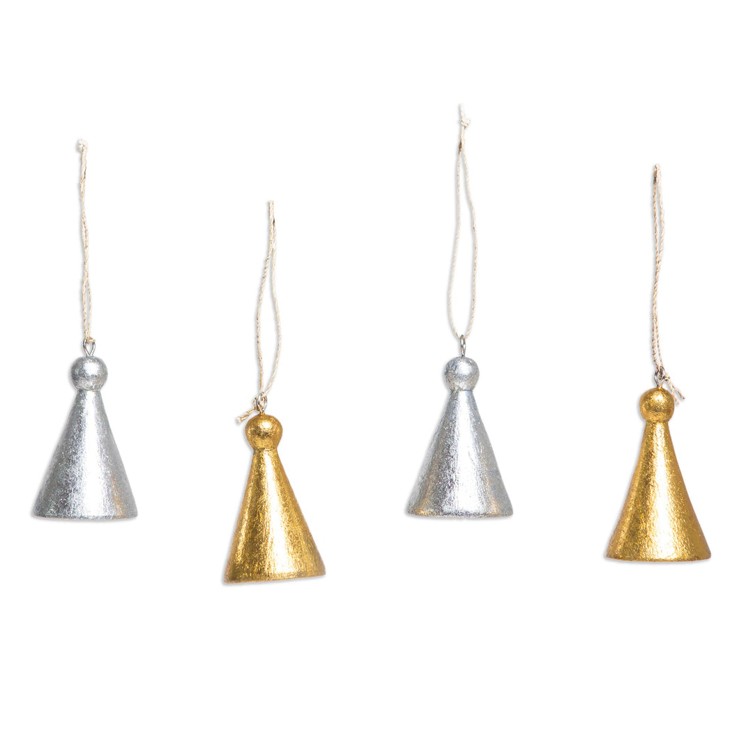 Hand Crafted Albesia Wood Holiday Ornaments (Set of 4) - Holiday Hats