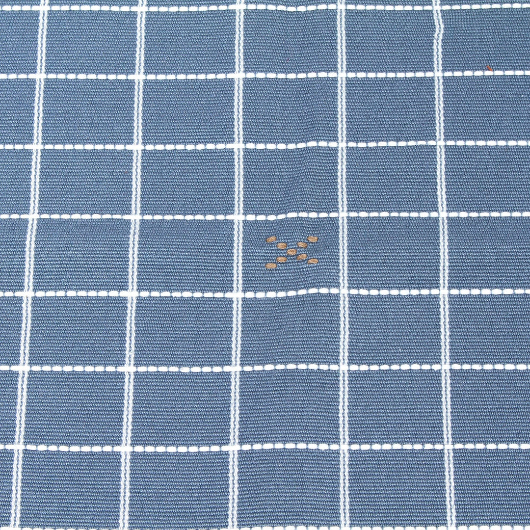 Blue-Grey Hand Woven Checkered Cotton Placemats (Set of 4) - Central Highlands Blue