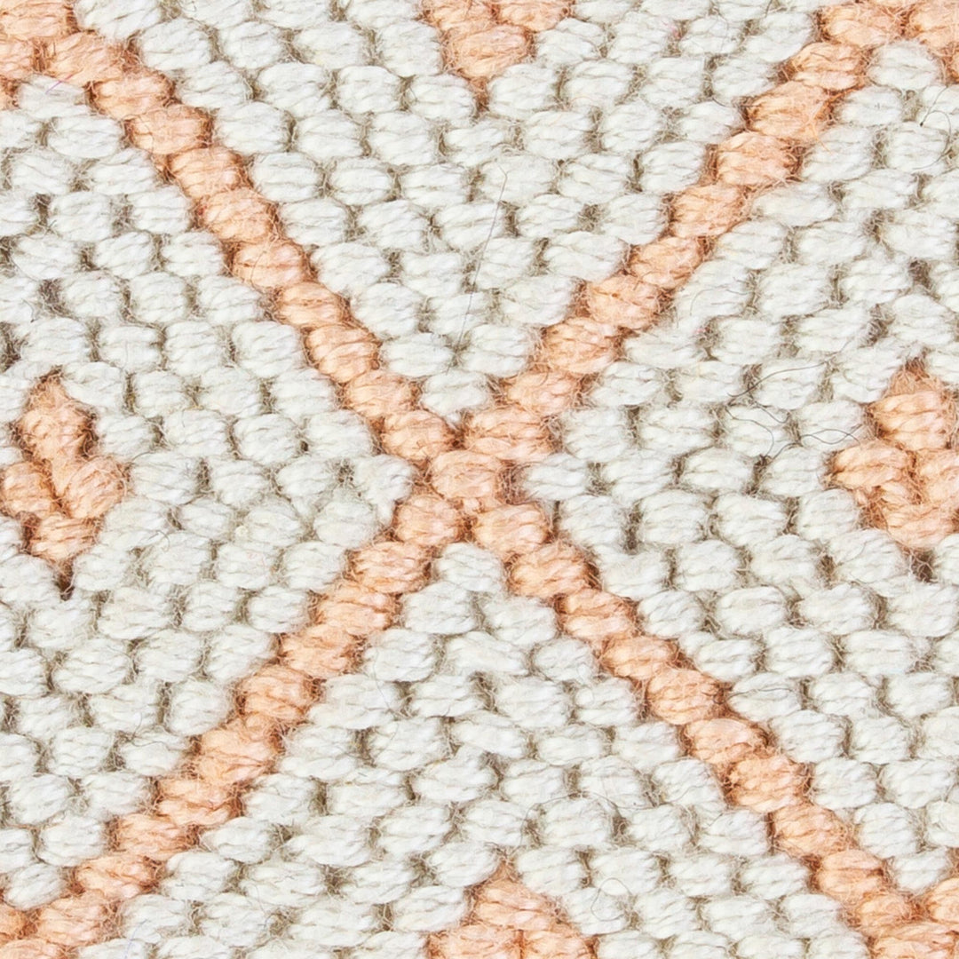 100% Cotton Hand Woven Diamond-Patterned Bracelet - Oyster and Melon