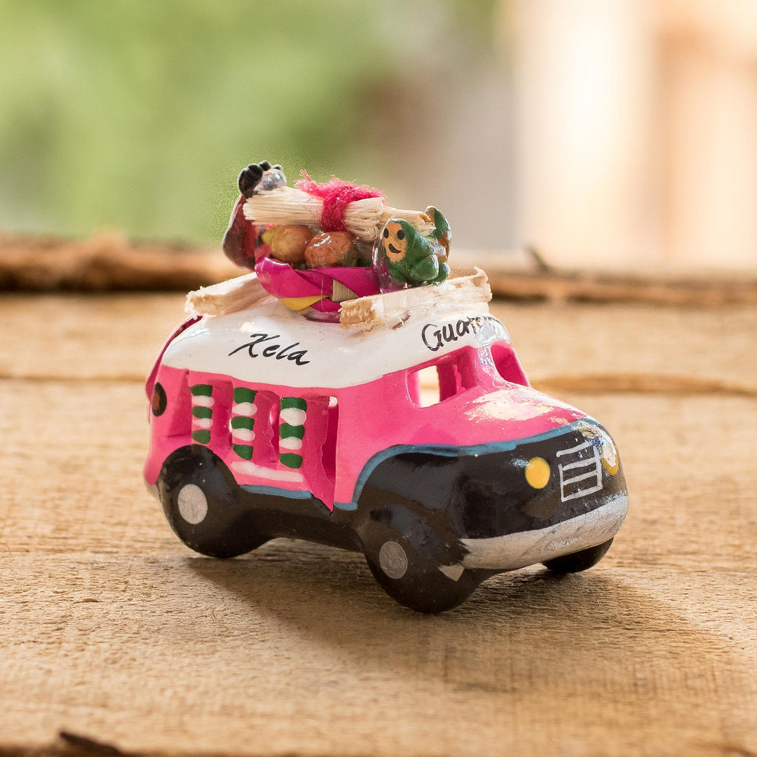 Pink Old Time Bus