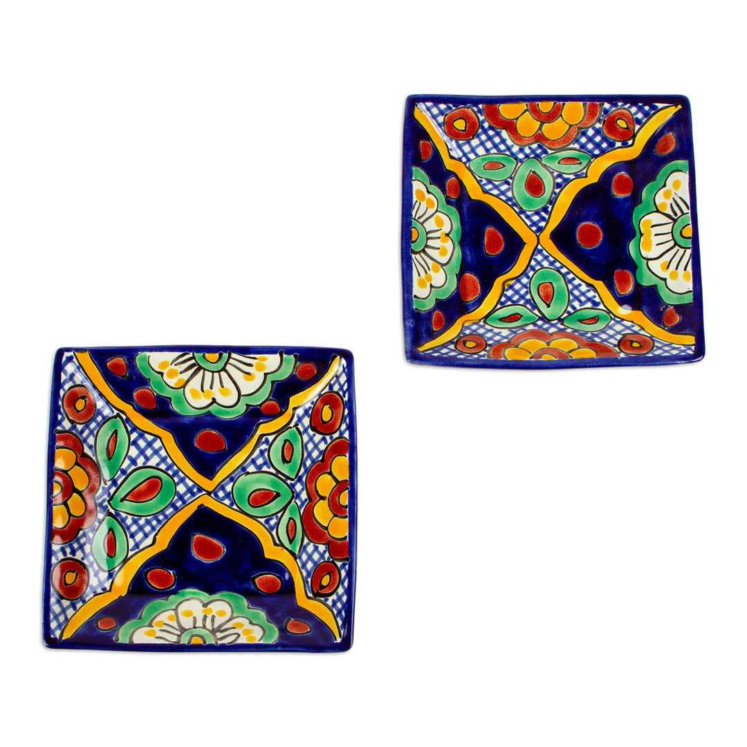 Handcrafted Square Dessert Plates (Pair) - Hidalgo Square