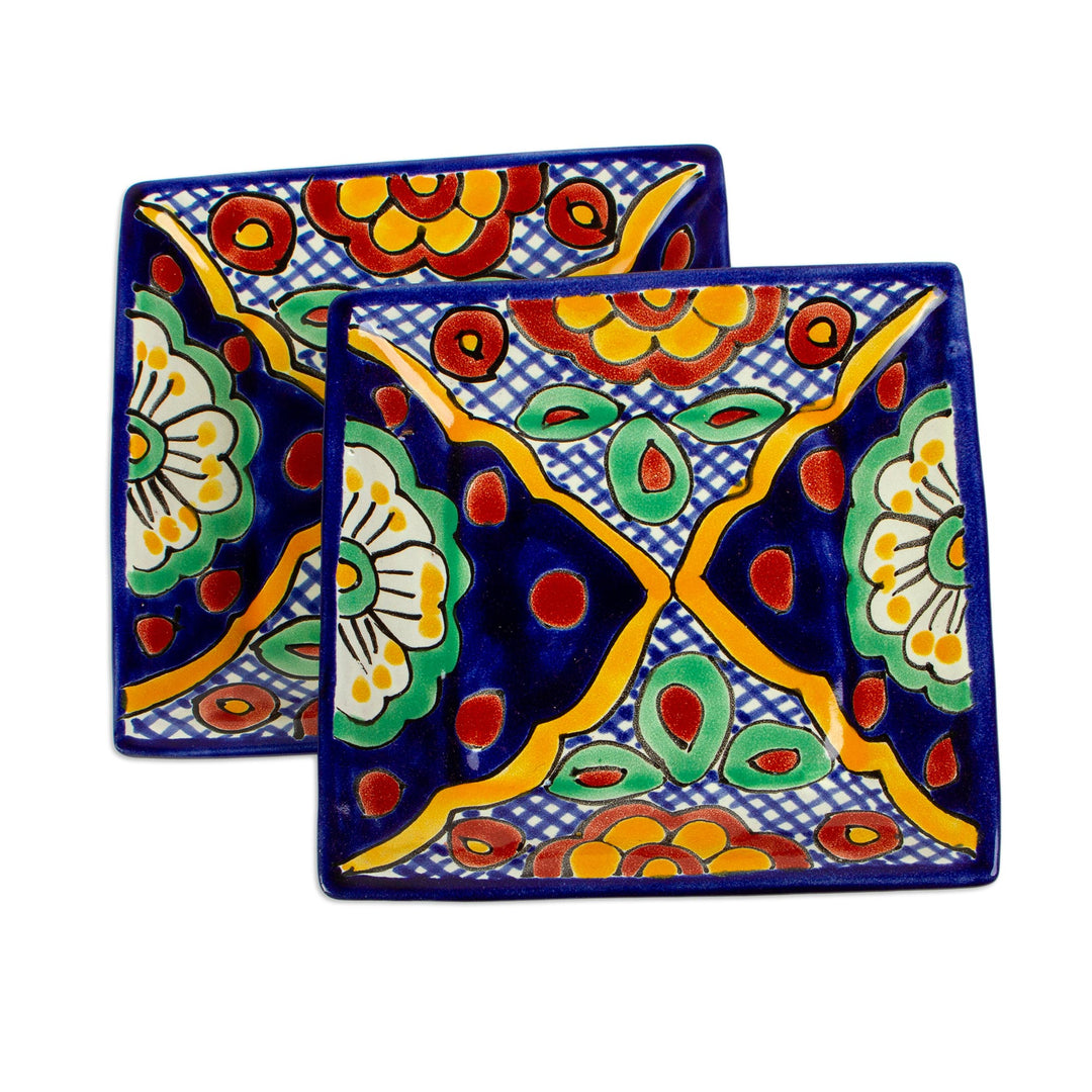 Handcrafted Square Dessert Plates (Pair) - Hidalgo Square