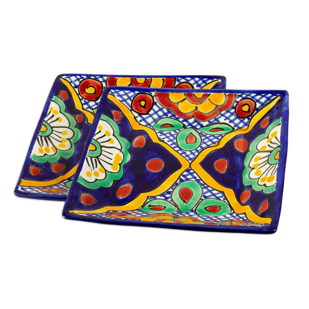 Handcrafted Square Dessert Plates (Pair) - Hidalgo Square