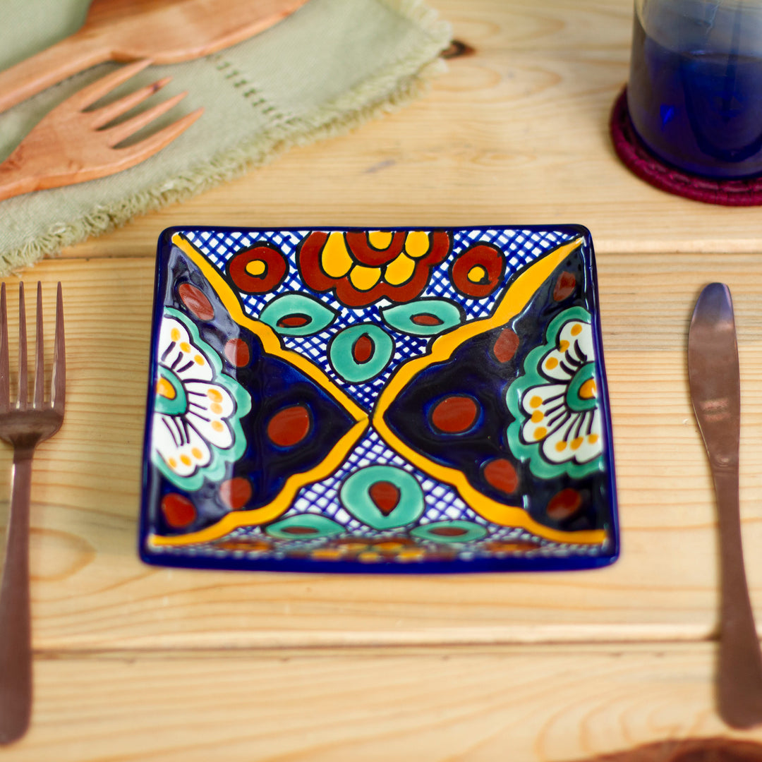 Handcrafted Square Dessert Plates (Pair) - Hidalgo Square
