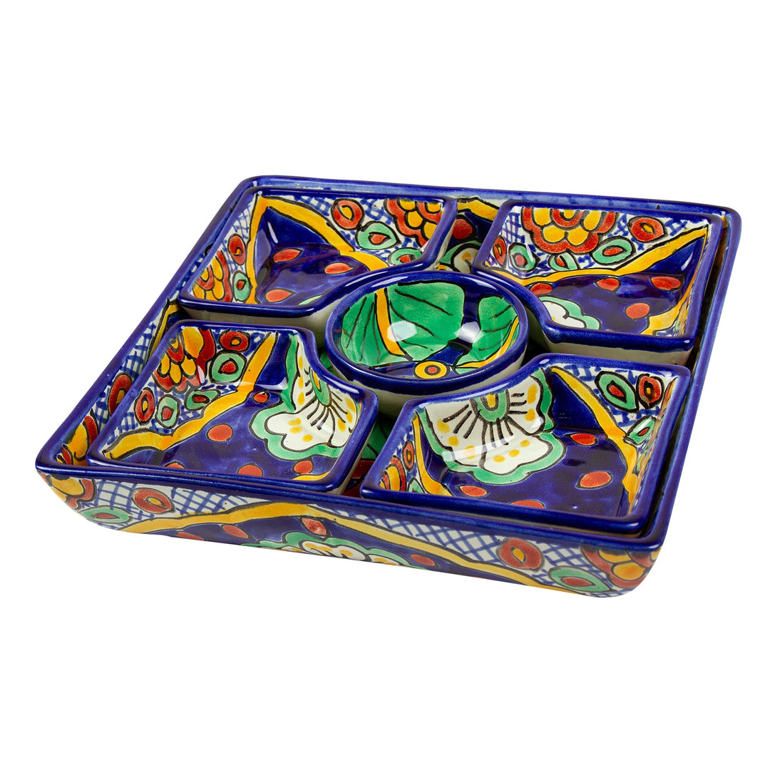 Food-Safe Talavera-Style Appetizer Platter - Hidalgo Square