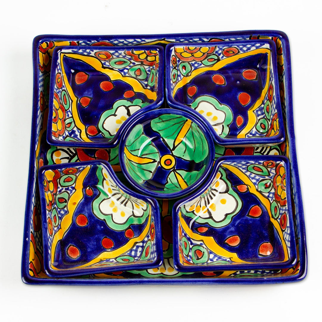 Food-Safe Talavera-Style Appetizer Platter - Hidalgo Square