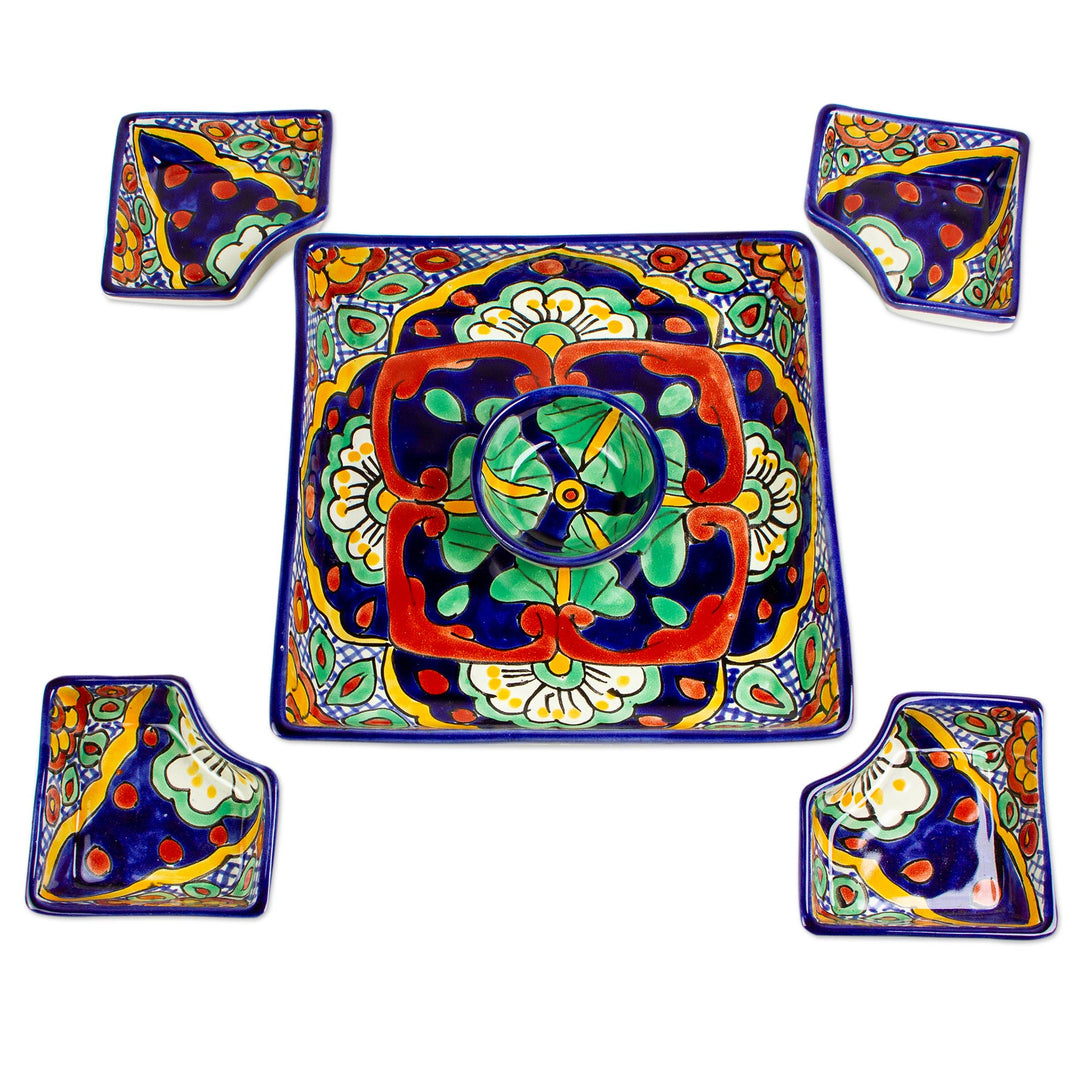 Food-Safe Talavera-Style Appetizer Platter - Hidalgo Square