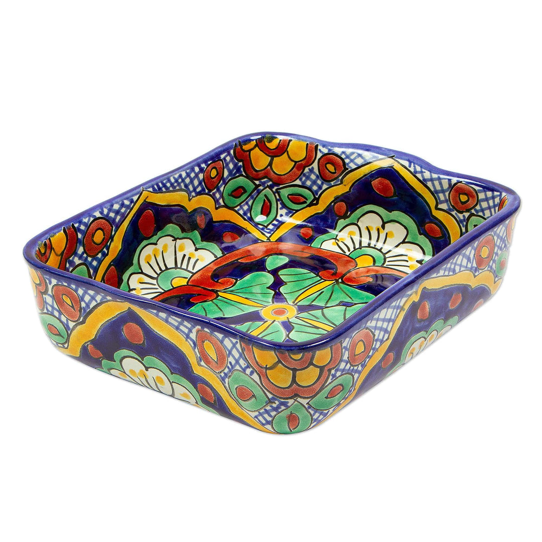 Talavera-Style Ceramic Casserole Dish (47 Ounce) - Hidalgo Fiesta
