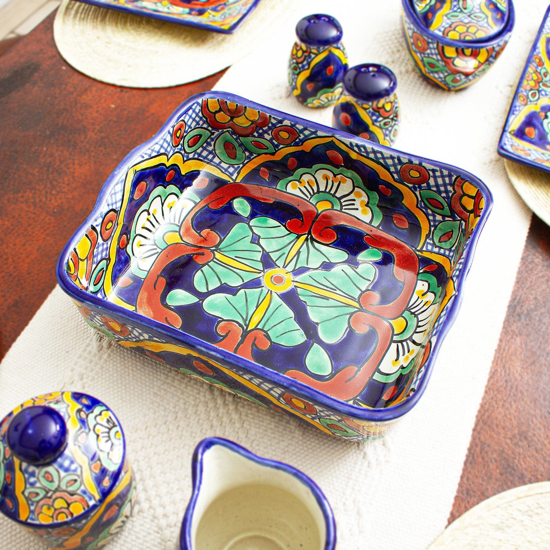 Talavera-Style Ceramic Casserole Dish (47 Ounce) - Hidalgo Fiesta