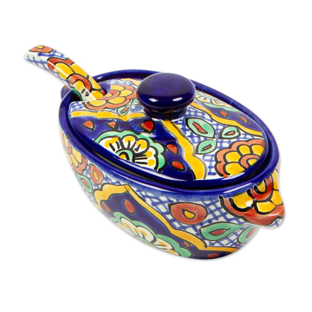 Artisan Crafted Salsa Bowl and Spoon - Hidalgo Fiesta