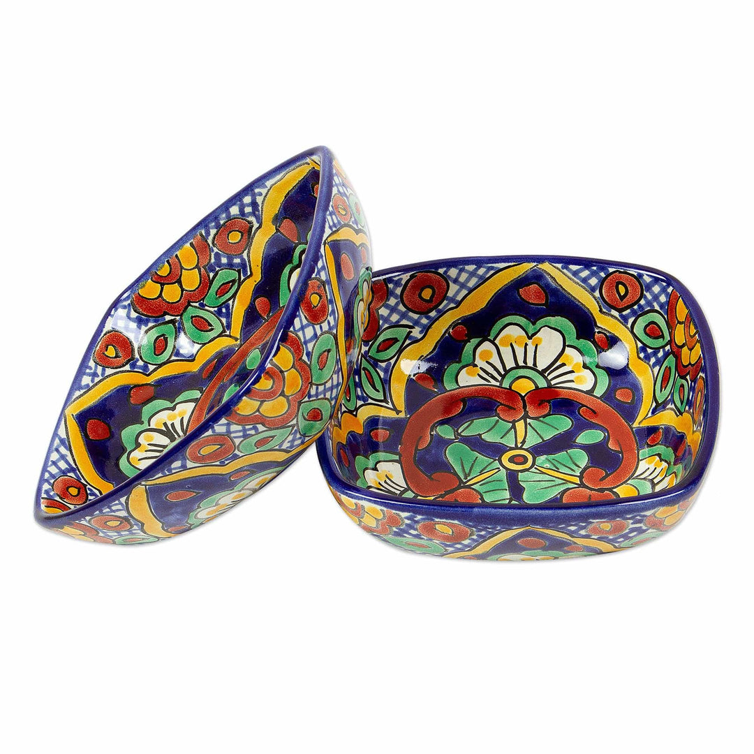 Artisan Crafted Ceramic Bowls (Pair) - Hidalgo Fiesta