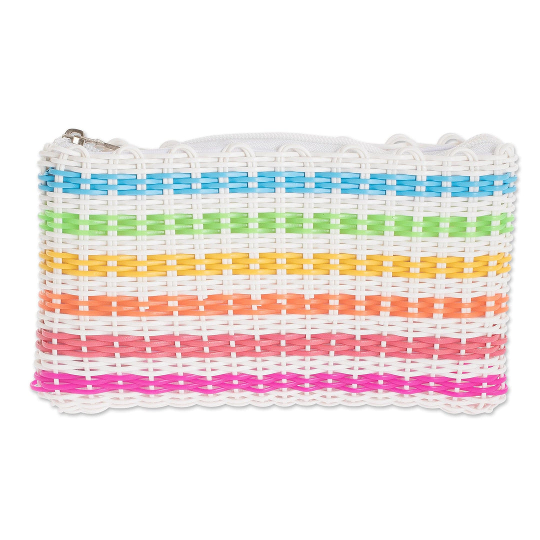 Handwoven Rainbow Colored Cosmetic Clutch Made - Revived Rainbow