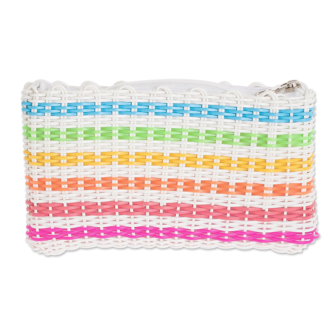Handwoven Rainbow Colored Cosmetic Clutch Made - Revived Rainbow