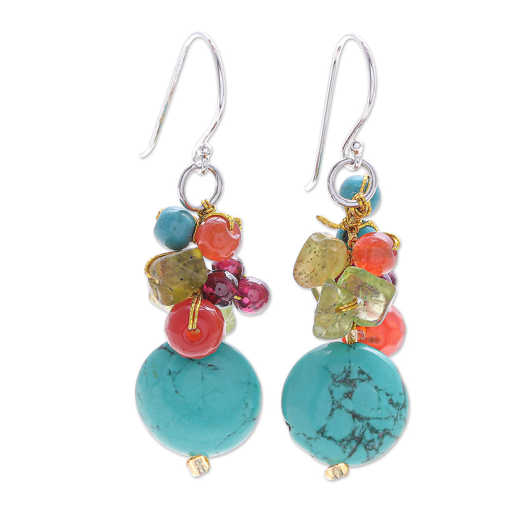 Chalcedony and Peridot Dangle Earrings - Day Trip
