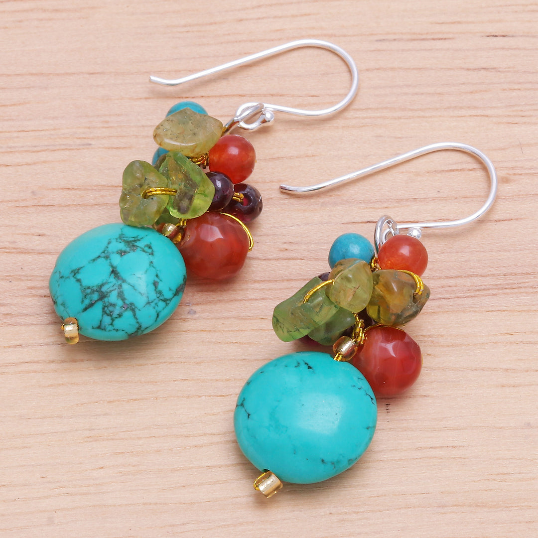 Chalcedony and Peridot Dangle Earrings - Day Trip
