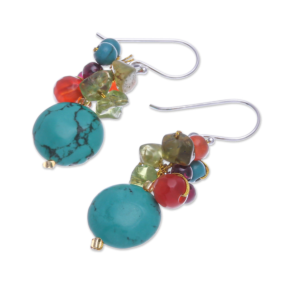 Chalcedony and Peridot Dangle Earrings - Day Trip