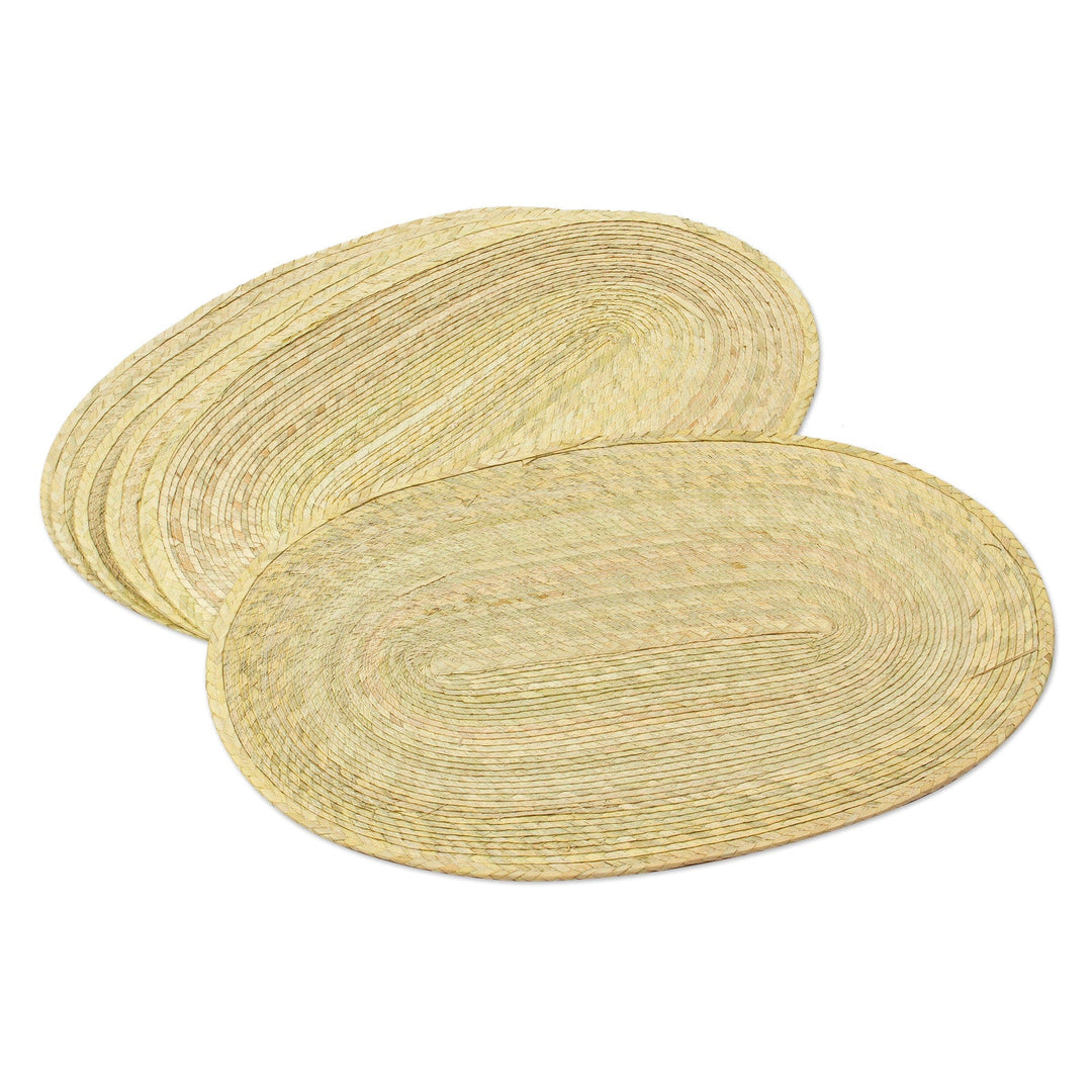 Natural Palm Fiber Braided Place Mats from Mexico - Supper at the Beach