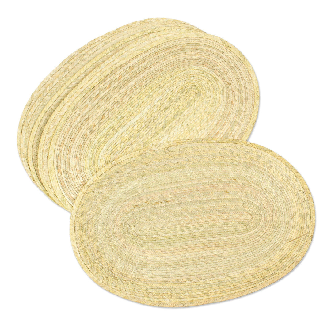 Natural Palm Fiber Braided Place Mats from Mexico - Supper at the Beach