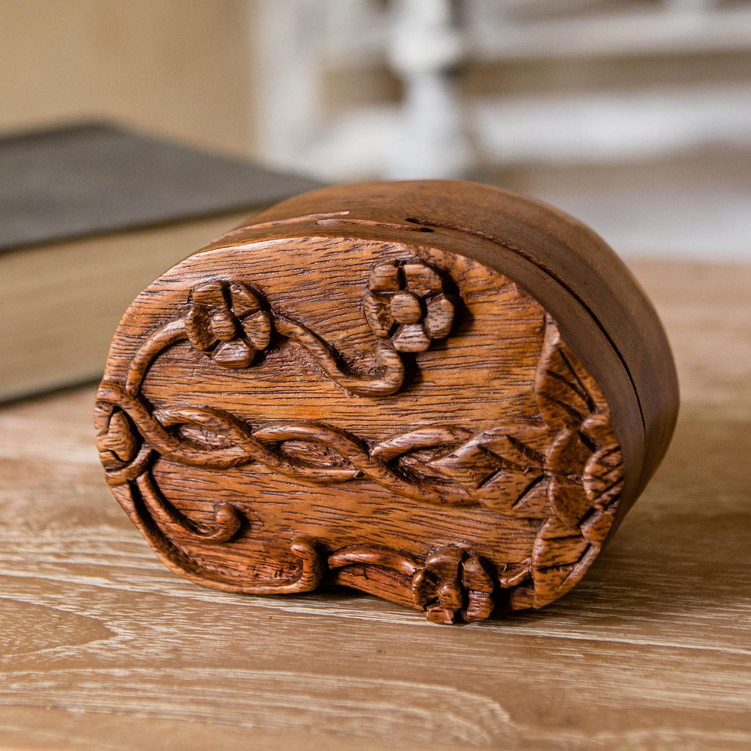 Decorative Suar Wood Puzzle Box - Autumn Treasure