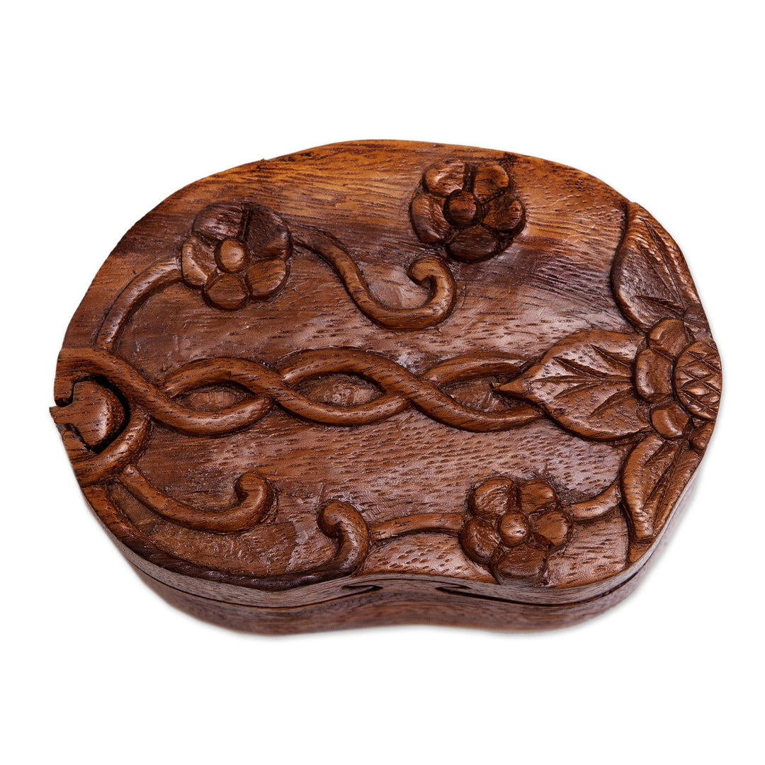 Decorative Suar Wood Puzzle Box - Autumn Treasure