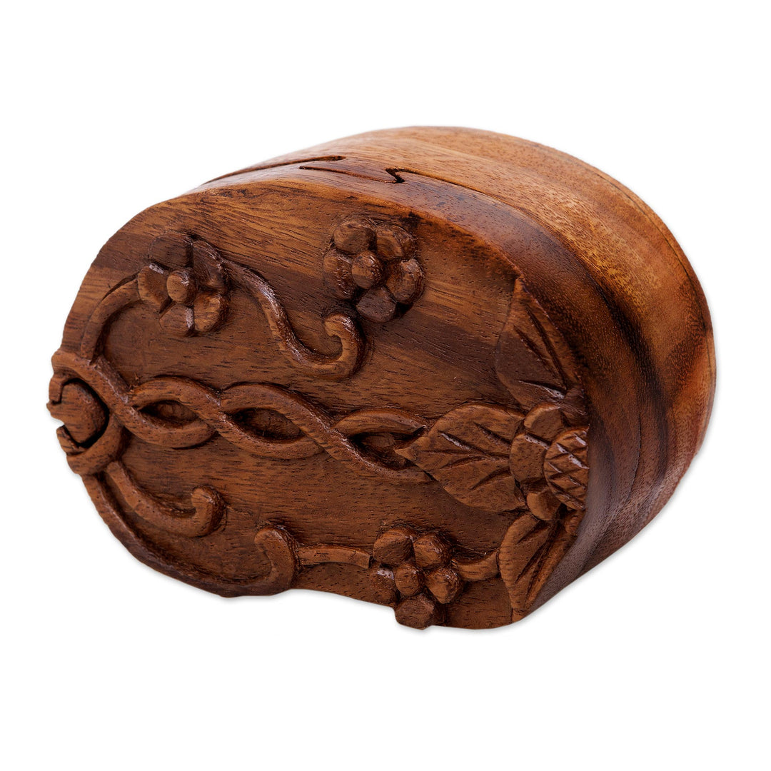Decorative Suar Wood Puzzle Box - Autumn Treasure