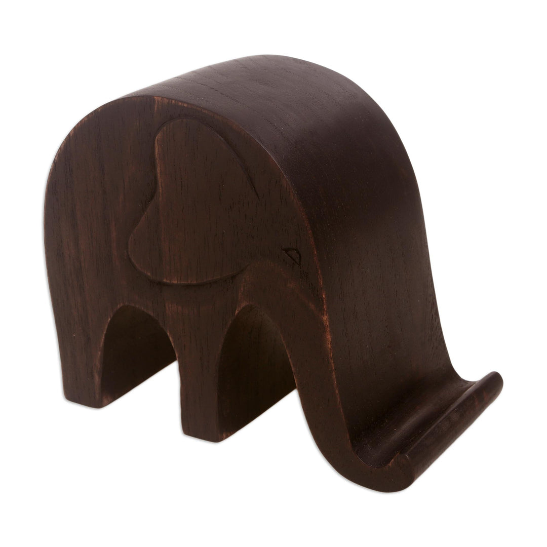 Jempinis Wood Elephant Phone Holder - An Elephant Never Forgets